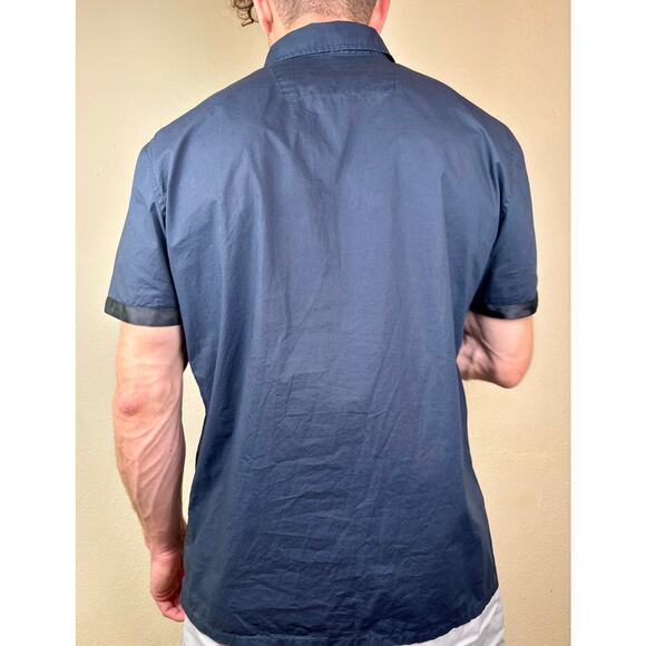 Mossimo Mens Half Button Down Overshirt Vintage Style Slim Fit Size Med - Picture 2 of 3